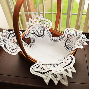 Battenburg Lace Bunwarmer. White.