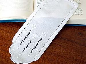 Embroidery Bookmarks. Hemstitch & Polka Dots Style (12 pieces/same style)