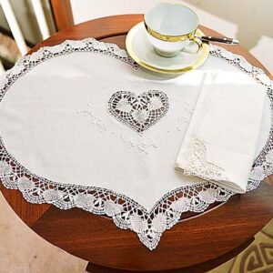 Cluny Lace Heart Shape Placemat