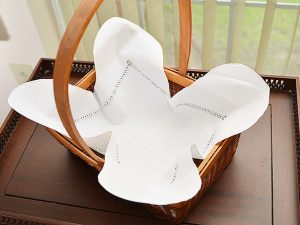 Hemstitch Bread Bunwarmer. Hemstitch Design. Cotton. (Each)