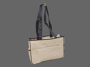 Diaper Caddy Bag. Almond Taupe Black Shoulder Belt