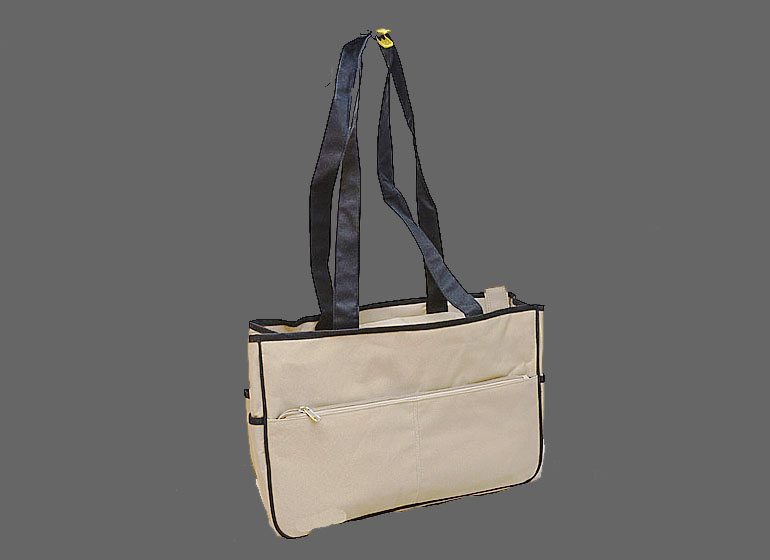 Diaper Caddy Bags. Heavy Polyester. Hot Pink & Hot Green Belt, Almond Taupe with Black Belt, Red with Hot Green Belt. (14″x10″x5″)