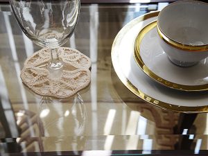 Battenburg Wine Glass Coaster-Imperial Battenburg Lace (12pcs./same style)
