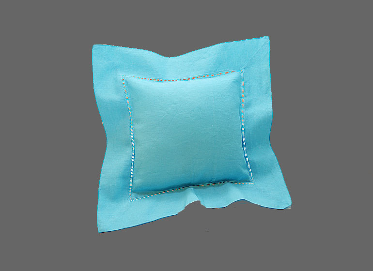 Aqua Blue Mini 8x8" Baby Hemstitch Pillow Sham