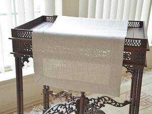 Table Runner. Linen Hemstitch.  Linen Flax Linen Color
