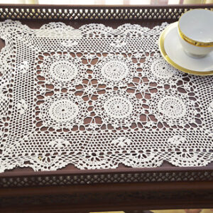 Sunflowers Crochet Placemats. White