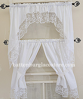 Windows Curtains, Tuscany Lace. Swags, Panels, Tie Backs