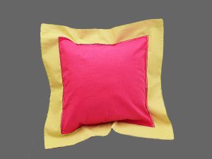 Baby Hemstitch Pillow Sham, Hot Pink & Lemon Grass border