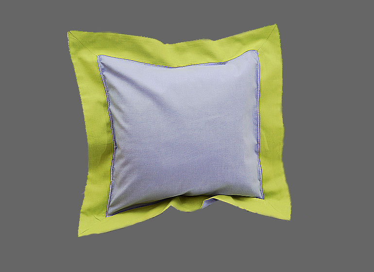 Baby Hemstitch Pillow Sham, Lavender & Hot Green border