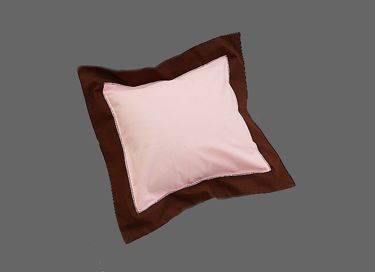 Baby Hemstitch Pillow Sham. Hot Orange & Hot Pink, Hot Green & Hot Pink Color