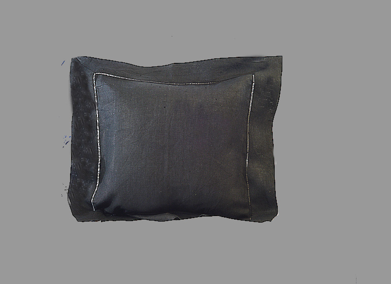 Black Color 12" Square Hemstitch Pillow