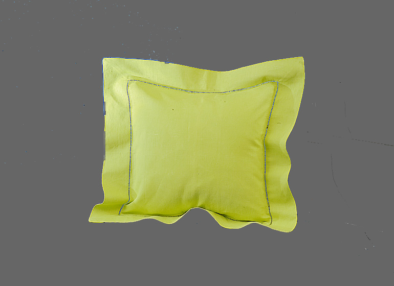 Hot Green Color 12" Square Hemstitch Pillow