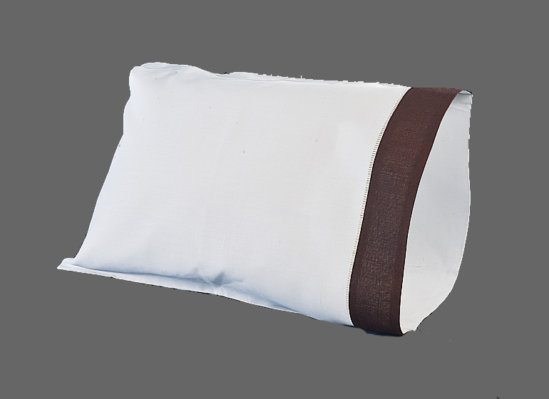 Baby Pillowcase Chocolate Brown border