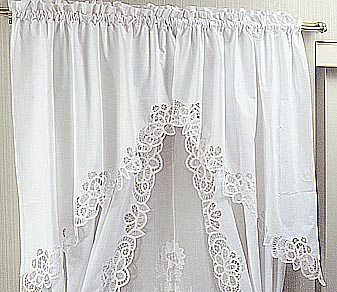 Windows Curtain. Princess Battenburg Lace. Completed Set