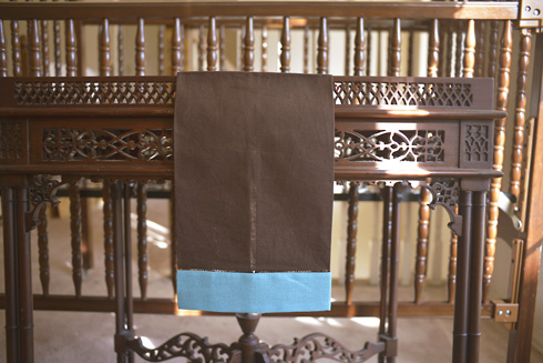 Fudge & Aqua Hemstitch Guest Towel