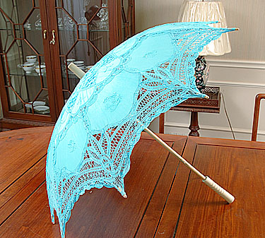 marine blue battenburg parasol