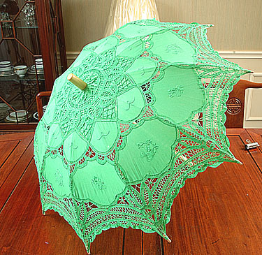 Bright Green battenburg parasol