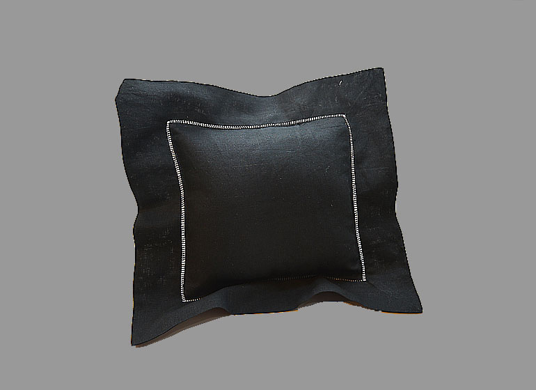 Black Mini 8x8" Baby Hemstitch Pillow Sham